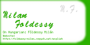 milan foldessy business card